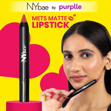 Buy NY Bae Mets Matte Lip Crayon | Creamy Matte Finish | Moisurizing | Satin Texture | Multipurpose Lipstick | Lip & Cheek Crayon | Red Lipstick | Aced It 11 (2.8 gm) - Purplle