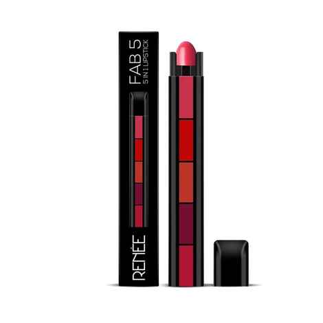 Buy Renee Fab 5 5 In 1 Lipstick with Blister Pack 7.5gm - Purplle