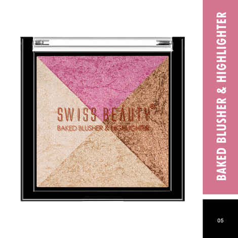 Buy Swiss Beauty Baked Blusher & Highlighter - Multi-05 (7 gm) - Purplle