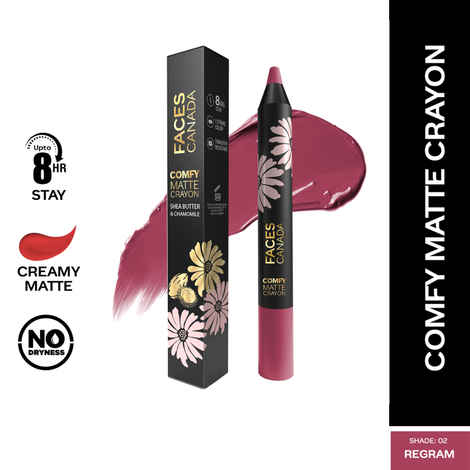 Buy FACES CANADA Comfy Matte Crayon I Creamy Matte I Chamomile & Shea Butter I Alcohol-free I Regram 02 2.8 gm - Purplle