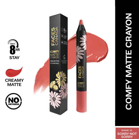 Buy FACES CANADA Comfy Matte Crayon I Creamy Matte I Chamomile & Shea Butter I Alcohol-free I Sorry not sorry 15 2.8 gm - Purplle