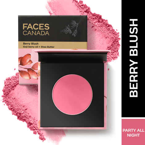 Buy FACES CANADA Berry Blush - Party All Night 06, 4 gm| Lightweight Long Lasting Matte Finish | Silky Smooth Texture | Melts Effortlessly & Buildable | Shea Butter | Vitamin A & C - Purplle