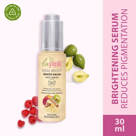 Buy La Pink Ideal Bright Face Serum with White Haldi & Kakadu Plum, For Glass like Brightened Skin, Evens Skin Tone, 100% Microplastic Free Formula 30 ml - Purplle