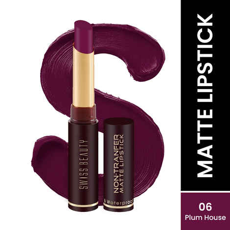 Buy Swiss Beauty Non Transfer Lipstick 06 Plum House (2 gm) - Purplle