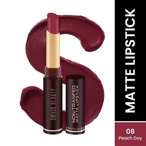 Buy Swiss Beauty Non Transfer Lipstick 08 Peach Day (2 gm) - Purplle
