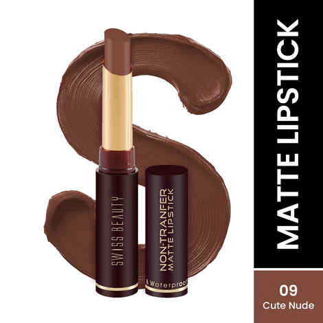 Buy Swiss Beauty Non Transfer Lipstick 09 Cute Nude (2 gm) - Purplle