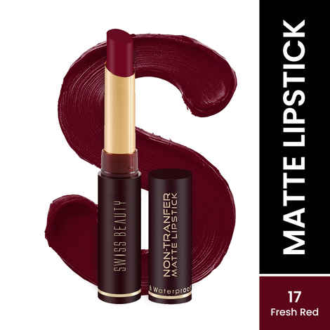 Buy Swiss Beauty Non Transfer Lipstick 17 Fresh Red (2 gm) - Purplle