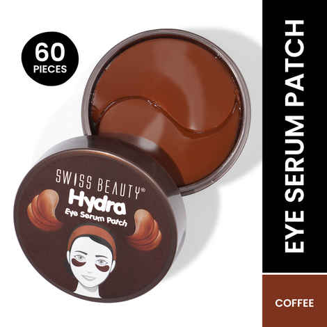Swiss Beauty Hydra Under Eye Serum Patch for Dark circles and Puffiness Reduction | With Coffee and Niacinamide | Comes with spatula | 60 Patches |