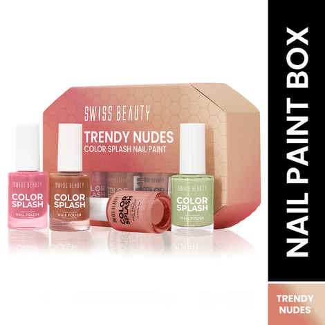 Buy Swiss Beauty Trendy Nudes Color Splash Nail Paint Set of 4 | Highly pigmented , Quick drying and Chip resistant Nail paint | 11 ml each - Purplle