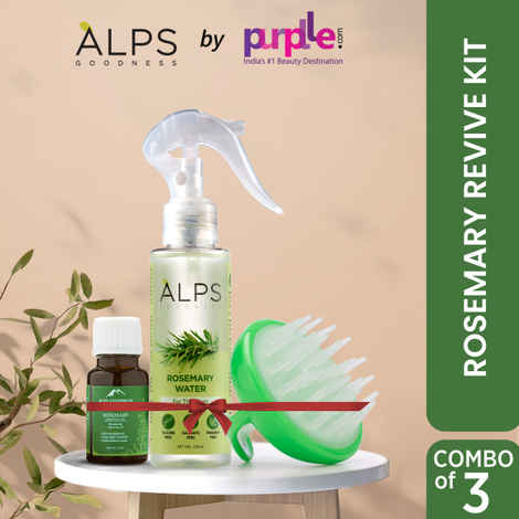 Alps Goodness Rosemary Revive Kit I Rosemary Water Spray (100 ml) + Rosemary Essential Oil (10 ml) + Scalp Massager I Hair Growth Expert I For Skin & Hair I Fights Acne I Improves Scalp Health