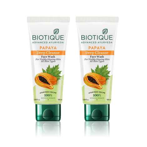 Biotique Papaya Deep Cleanse Face Wash (100 ml) Pack of 2