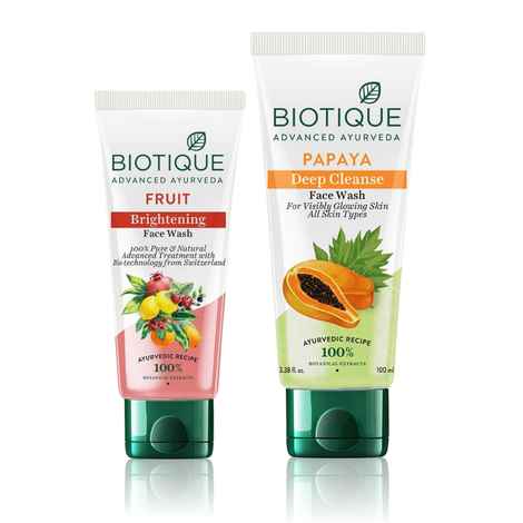 Buy Biotique Fruit Facewash Pack Combo of 2 - Purplle