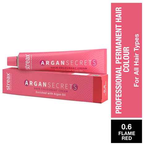 Buy Streax Professional Argan Secret Hair Colourant Cream - Flame Red 0.6 (60 gm) - Purplle
