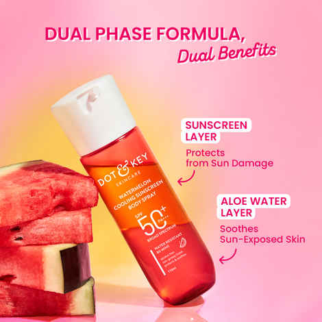 Buy Dot & Key Watermelon Cooling Sunscreen Body Spray SPF 40+ PA+++ -110 ml - Purplle