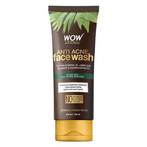 Buy WOW Anti Acne Neem & Tea Tree Face Wash (100 ml) - Purplle