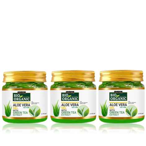Indus Valley 100% Bio Organic Aloe Vera Gel For Skin Acne, Scars, Dark spots Face & Hair Care (525 ml)