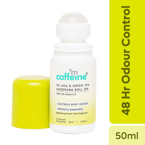 Buy mCaffeine 5% AHA & Green Tea Underarm Roll On_50 ml - Purplle