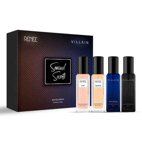 Buy RENEE x VILLAIN Sensual Secrets Eau De Parfum - Specially Curated Luxury Long Lasting Premium Perfume EDP Fragrance Scent - Perfect for Gifting, Wedding, Special Occasions Pack of 4, 20 Ml Each Combo - Purplle