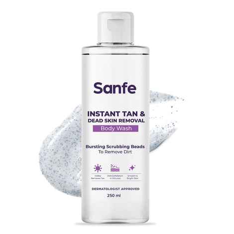 Buy Sanfe Instant Tan & Dead Skin Removal Exfoliating Body Wash | AHA Exfoliation in Minutes 250ml - Purplle