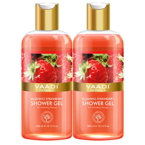 Buy Vaadi Herbals Blushing Strawberry Shower Gel Value Pack of 2 (300 ml x 2) - Purplle