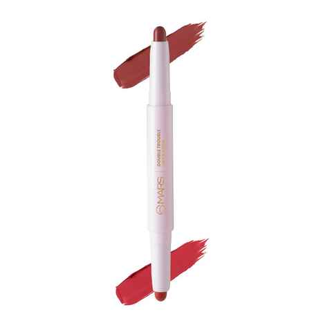 MARS Double Trouble 2-in-1 Retractable Lip Crayon | Long Lasting | Matte finish | Smudge proof & Kiss Proof Lipstick for Women (4 gm) (11-Chili-Syrup to)