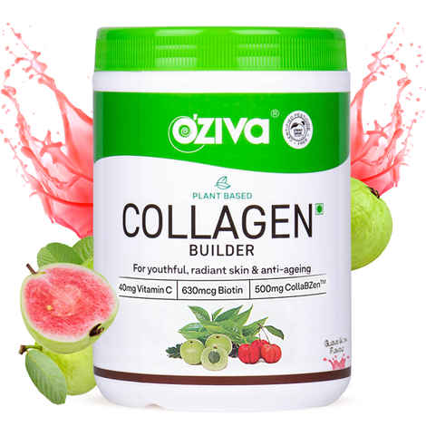 Buy OZiva Collagen Builder for Anti-Ageing & Skin Radiance with Vitamin C, Guava Glow (250 gm) - Purplle