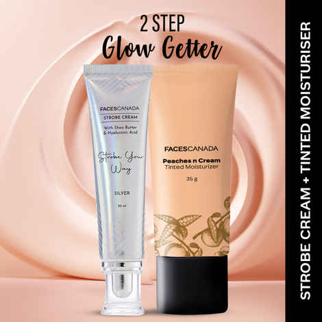 FACES CANADA Silver Strobe Cream (30 ml) and Peaches N Cream Tinted Moisturizer (35g)