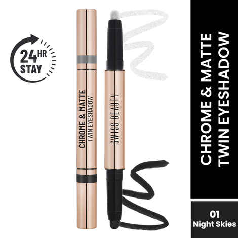 Buy Swiss Beauty Chrome & Matte Twin Eyeshadow Stick | Mix of Matte and Shimmer | Easy to Blend, Non-Creasing Eyeshadow | 24 Hour Stay |1Night skies - 2 gm - Purplle