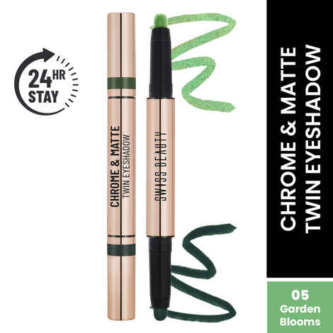 Buy Swiss Beauty Chrome & Matte Twin Eyeshadow Stick | Mix of Matte and Shimmer | Easy to Blend, Non-Creasing Eyeshadow | 24 Hour Stay | 5-Garden Blooms - 2 gm - Purplle