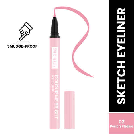 Buy Swiss Beauty Colour Me Bright Matte Finish Sketch Eyeliner with Soft Pen Tip Applicator | Quick Drying | Waterproof, Smudge-Proof Eyeliner 2- Peach Please 0.7 ml - Purplle