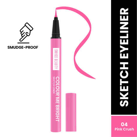 Buy Swiss Beauty Colour Me Bright Matte Finish Sketch Eyeliner with Soft Pen Tip Applicator | Quick Drying | Waterproof, Smudge-Proof Eyeliner 4- Pink Crush - 0.7 ml - Purplle