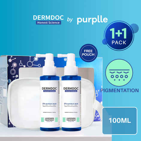 Buy DERMDOC Underarm Brightening Duo | 5% Glycolic Acid Under Arm Brightening Treatment (100 ml) | Pack of 2 - Purplle