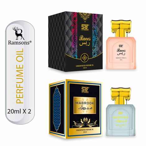 Buy Ramsons Perfumes SRF Raees & MABROOK Concentrated Perfume Oil (Attar) Combo - 40ml Pack of 2 - Purplle