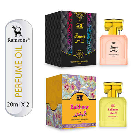 Buy Ramsons Perfumes SRF Raees & Bakhoor Concentrated Perfume Oil (Attar) Combo - 40ml Pack of 2 - Purplle