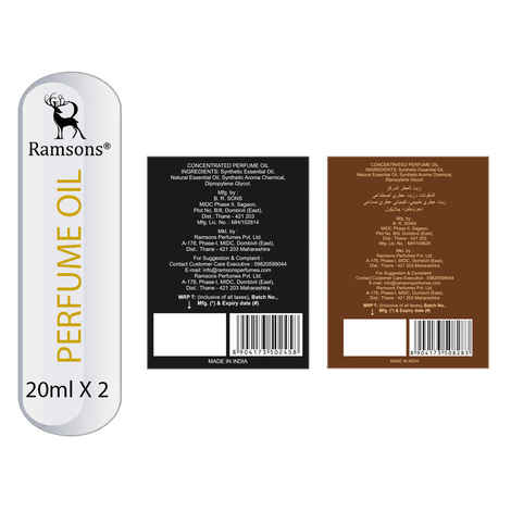 Buy Ramsons Perfumes SRF Raees & Tuscan Leather Concentrated Perfume Oil (Attar) Combo - 40ml Pack of 2 - Purplle
