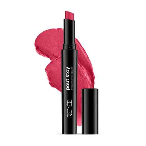 Buy RENEE Poutstay Transfer Proof Lipstick, Smudgeproof & Transferproof, Long Lasting Matte Finish, Easy Glide Application, Infused with Hyaluronic acid, Vitamin E & SPF 20, 03 Aria, 2 Gm - Purplle