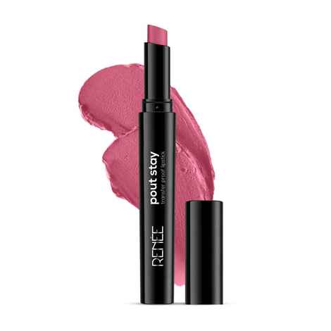 Buy RENEE Poutstay Transfer Proof Lipstick, Smudgeproof & Transferproof, Long Lasting Matte Finish, Easy Glide Application, Infused with Hyaluronic acid, Vitamin E & SPF 20, 07 Eli, 2 gm - Purplle