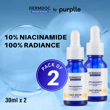 DERMDOC By Purplle NiaGlow Care Kit (30 ml) Pack of 2 | 10% Niacinamide Face Serum (30 ml) | Skin Brightening I Niacinamide for Oily Skin