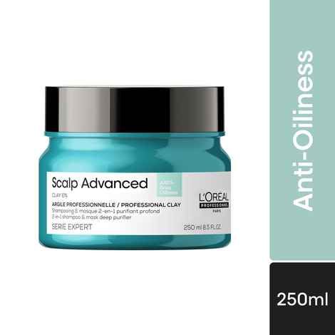 Buy L'Oreal Professionnel Scalp Advanced Anti-Oiliness 2-In-1 Deep Purifier Clay 250gms for Very Oily Scalp - Purplle