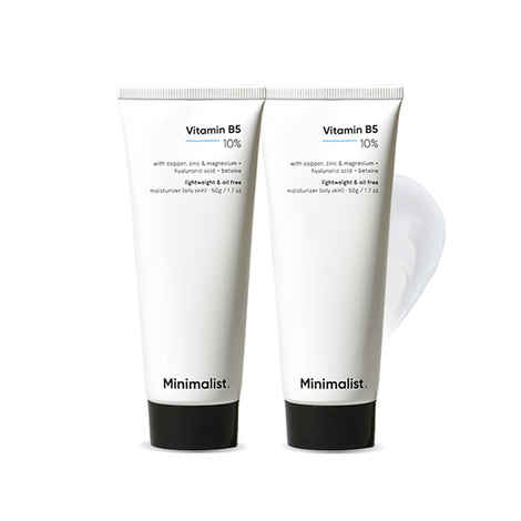 Minimalist 10% Vitamin B5 Oil Free Moisturizer with Zinc, Copper, Magnesium & HA for Oily skin 50g pack of 2