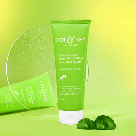Dot & Key CICA Calming Blemish Clearing Face Wash with Salicylic Acid & Green Tea | Face Wash for Oily, Acne Prone Skin | Acne Clearing Sulphate Free Face Wash for Men & Women | 175 ml