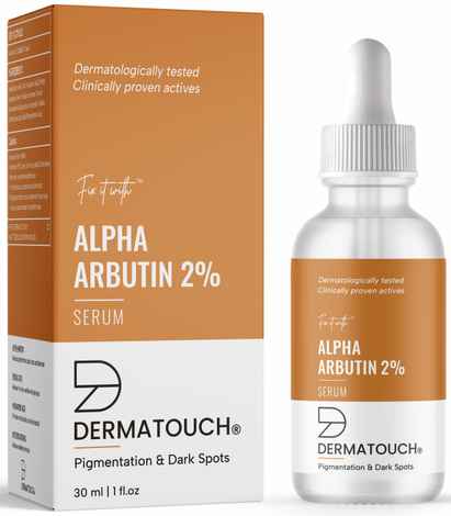 DERMATOUCH Alpha Arbutin 2% Serum | Best For Pigmentation & Dark Spots Reduction | Suitable To All Skin Types | For Both Men & Women | 30 ml
