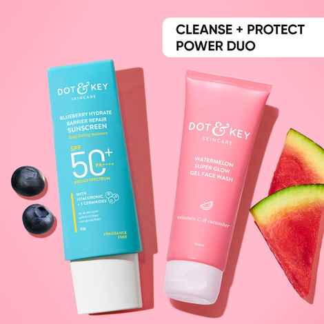 Dot & Key Skin Care Combo with Watermelon Face Wash & Barrier Repair Sunscreen - 150 gm