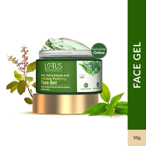 Lotus Botanicals Neem, Tulsi & Salicylic Acid Anti-Acne Purifying Face Gel - 50 gm