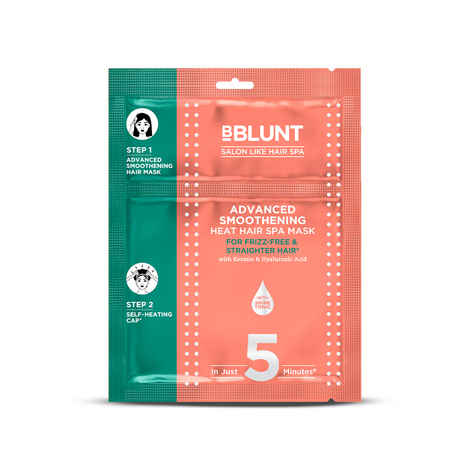 Bblunt Advanced Smoothening Heat Hair Spa Mask with Keratin & Hyaluronic Acid - 250 g Makes Hair Frizz-Free & Straight | Deeply Nourishes | Adds Spectacular Shine
