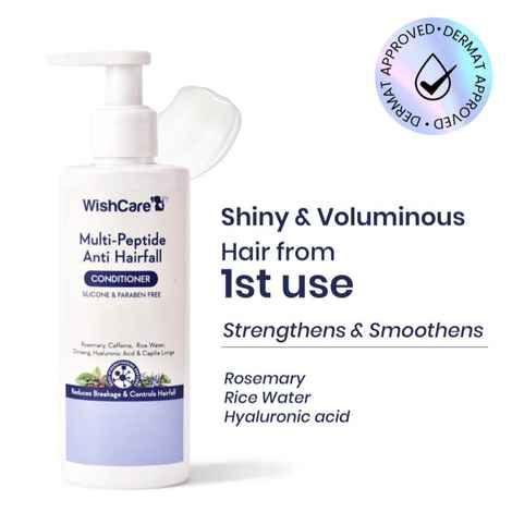Buy WishCare Multi Peptide Anti Hairfall Conditioner - Rice Water, Rosemary, Capilia Longa, Hyaluronic Acid & Caffeine - 200 ml - Purplle
