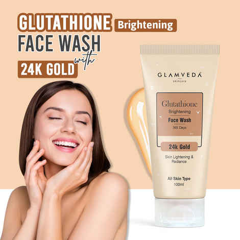 Buy Glamveda Glutathione 24 k Gold Face Wash Reduce Dark spots & Pigmentation, Lightens skin Complexion| For All Skin types | 100 ml - Purplle