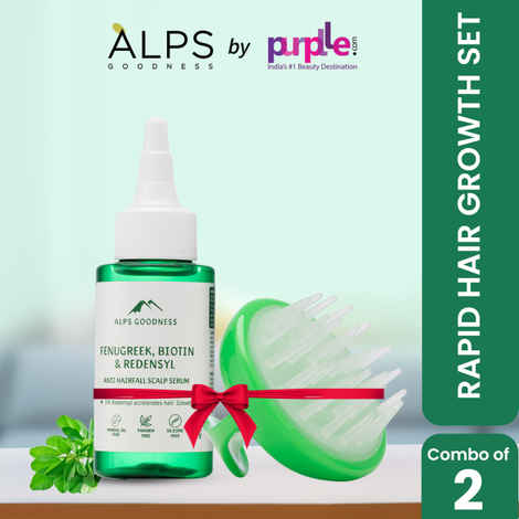 Buy Alps Goodness Rapid Hair Growth Set with Anti Hairfall Serum with Fenugreek Biotin & Redensyl (65 ml) & Scalp Massager - Purplle