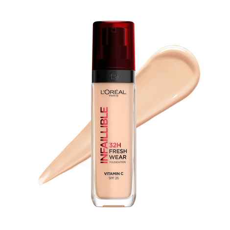 Buy L'Oreal Paris Liquid Foundation, Oil Absorbing Formula, Transferproof, Heatproof and Long-lasting, Infallible 32H Fresh Wear - Cool Rose 145 30 ml - Purplle