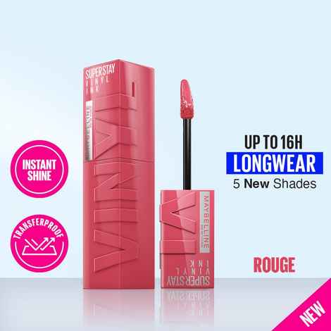 Buy Maybelline New York Super Stay Vinyl Ink Liquid Lipstick, Instant shine color, Rogue - 4.2 ml - Purplle